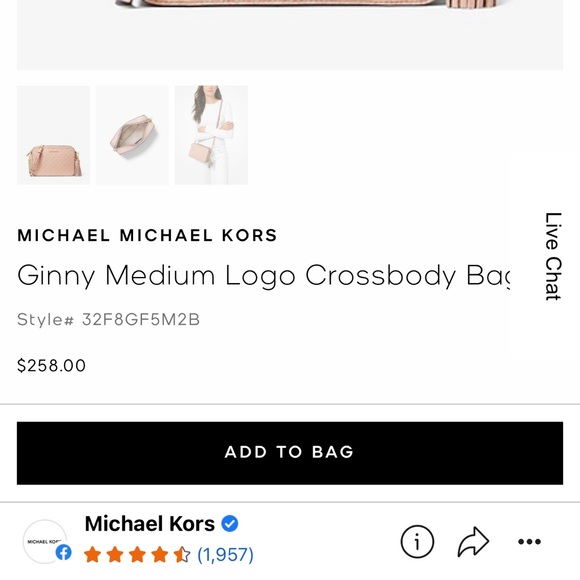 Michael Kors Ginny Medium Logo Crossbody Bag - Picture 5 of 5